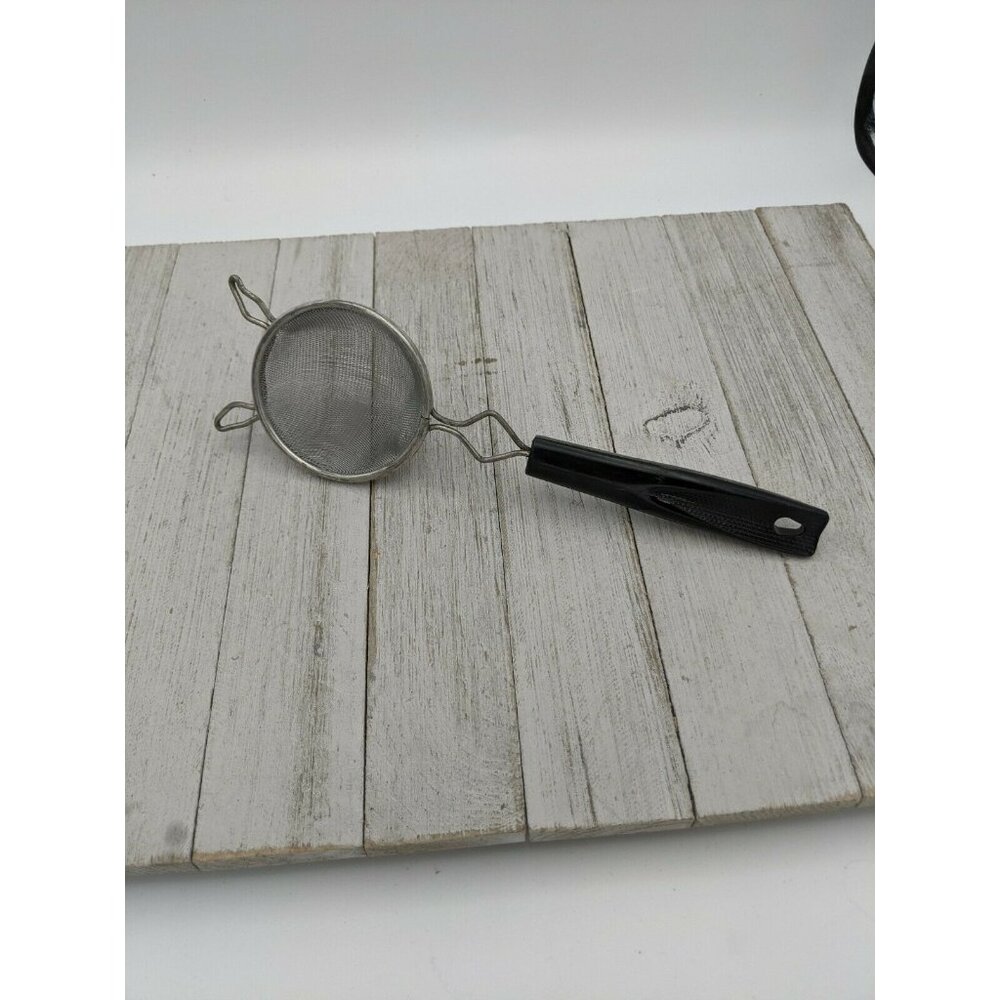 Ekco #4 Black Handle 9 1/2" Hand Held Strainer Screen Sifter 2 3/4" Basket